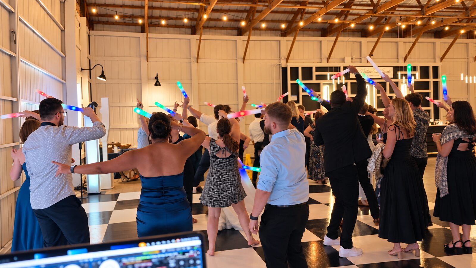Barn dance floor glow party