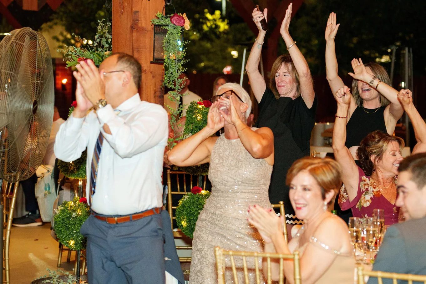 Guests celebrating outdoors